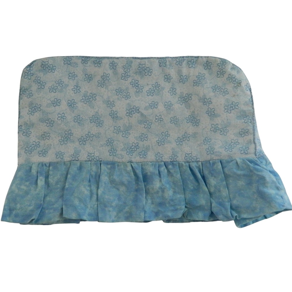 Handmade Toaster Cover Home 2-Slice Blue Floral Ruffled Quilted Country Decor
